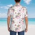 thumbnail image 4 of Zufioo Flamingo And Flowers Hawaiian Shirt for Men,Beach Shirts Tropical Vacation Shirts,Sleeve Casual Button Down Shirt with Pocket for Travel,Beach,Party,daily,Medium, 4 of 7