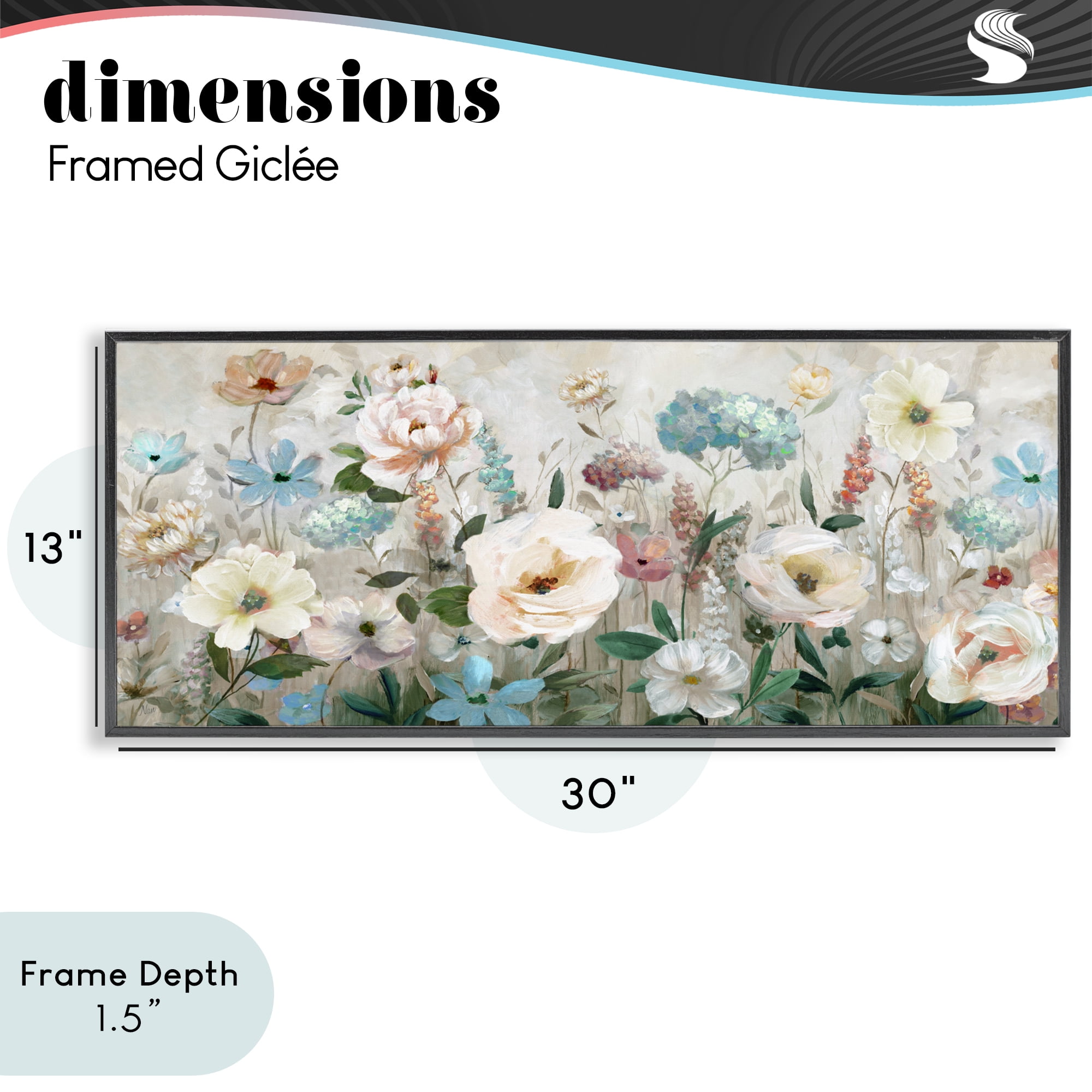 Stupell Industries Pastel Garden of Peonies Black Framed Giclee Art, design by Nan