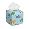 thumbnail image 1 of Balery Modern Ice Cream Porta Pañuelos de Cuero con Estampado – Funda Moderna Cuadrada para Caja de Pañuelos, Dispensador 5x5x5'', 1 of 7