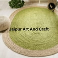 thumbnail image 5 of Jaipur Art And Craft Green with Beige Border Handmade Oval Braided Reversible Jute Area Rug Rug Size - (8x10 Sq Feet), (96x120 Inches), (240x300 CM), 5 of 5