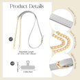 thumbnail image 2 of Universal Phone Lanyard, Adjustable Cellphone Crossbody Strap for iPhone 16, 15 and Most Smartphones, Anti-Theft Metal Phone Chain for Women Girls Party Traveling Shopping, Silver & Gold, 2 of 14