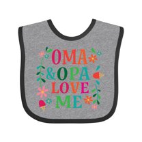 Inktastic Oma and Opa Love Me Girls Baby Bib