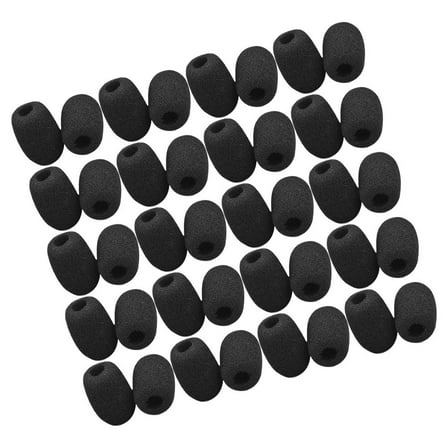 LULULION 50Pcs Black Mic Sponge Cover Foam Windscreen for Home Use Microphone Protection