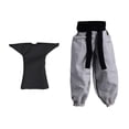 thumbnail image 2 of Pantalones de salón para hombre, escala 1:12, minipantalones largos holgados, informales, deportivos, con cinturón para 6 pantalones grises y camisa, 2 of 9