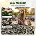 thumbnail image 2 of Outdoor Rugs 8'x10', Yamaziot Patio Rug Reversible Plastic Waterproof RV Mats, Foldable Outdoor Area Rug for Patios, Camping, Porch, Balcony, Beach, Deck, Black, 2 of 8