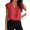 Red, variant on Women V Neck Chiffon Blouses Cap Sleeve Shirts Casual Loose Work Office Solid Tops