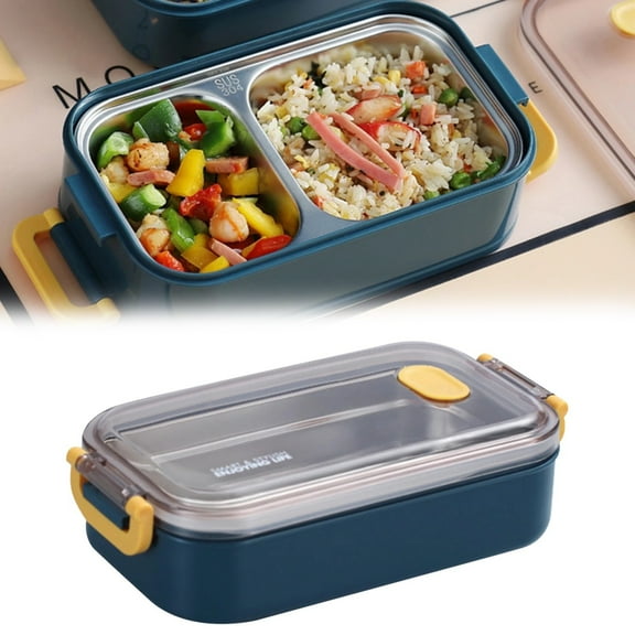 Insulated Lunch Container (Leakproof Food Jar, Bento Lunch Box), Reusable Lunch Box with Compartments, Leakproof Food-Grade Pp Bento Container for & Adults, Airtight Meal Prep Storage (Blue), PRYESS