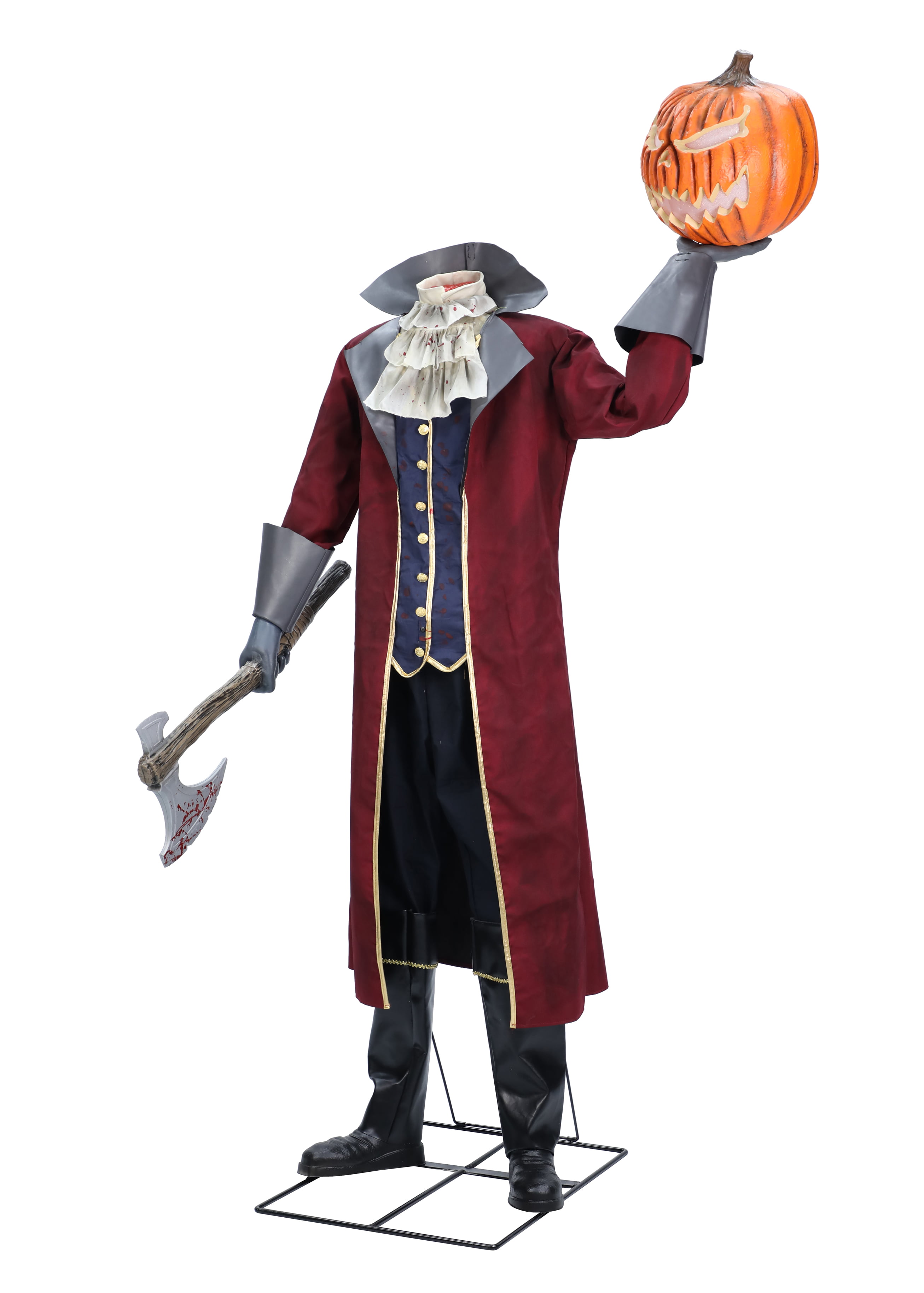 Way to Celebrate Halloween 7 Ft Tall Plug-in Light-up with Sound  Multicolored Animated Headless Horseman with Polyester Costume Life size  Decoration 