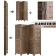 thumbnail image 4 of YRLLENSDAN Room Dividers and Folding Privacy Screens, Wall Divider for Living Room, Freestanding Indoor Room Divider for Room Separation, Brown 4 Panels, 4 of 7