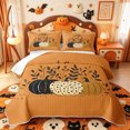 thumbnail image 2 of Manfei Spooky Pumpkin Lantern Quilt King,Halloween Spider Web Print King Coverlet Set,3 Pieces,1 Bedspread and 2 Pillowcases, 2 of 7