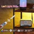 thumbnail image 4 of Eunos Tall Nightstand with Charging Station, 4 Fabric Drawer Dresser with LED and Handle, Wood Grain Print, 4 of 8
