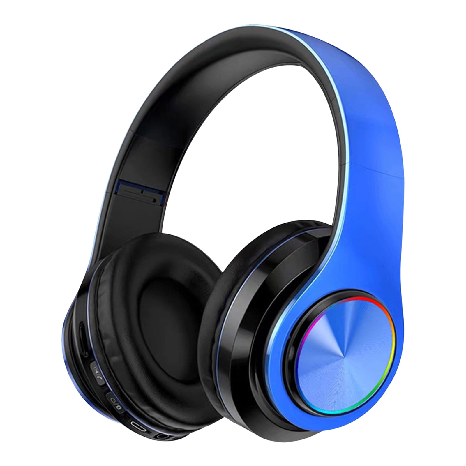 Bluetooth Headphones Over-Ear, Foldable Wireless and Wired Stereo Headset Micro SD/TF, FM for Cell Phone,PC,Soft Earmuffs &Light Weight for Prolonged Wearing,Blue