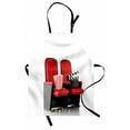 thumbnail image 1 of Movie Theater Apron 3D Illustration Cinema Concept Clapper Board and Popcorn on Theater Seat, Unisex Kitchen Bib Apron with Adjustable Neck for Cooking Baking Gardening, Red Black White, by Ambesonne, 1 of 3