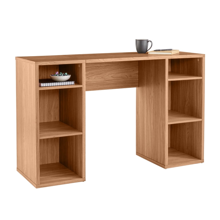 Mainstays 4-Cube Storage Desk, Warm Walnut photo 3
