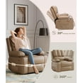 thumbnail image 6 of IDEALHOUSE Sofa Bed Recliner Chair 1.5X Thick Cushion, Manual PU Reclining Lounge with Cup Holders, Side Pocket, Modern Sofa for Living Room Bedroom, Optional Swivel or Massage, 6 of 8