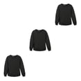 thumbnail image 1 of relayinert Haut de Survêtement en Molleton Uni pour Hommes, Col Rond, Chaud et Élégant, Noir, 2TG, 3ensemble, 1 of 6