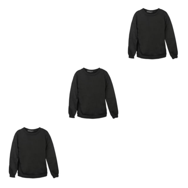 relayinert Haut de Survêtement en Molleton Uni pour Hommes, Col Rond, Chaud et Élégant, Noir, 2TG, 3ensemble