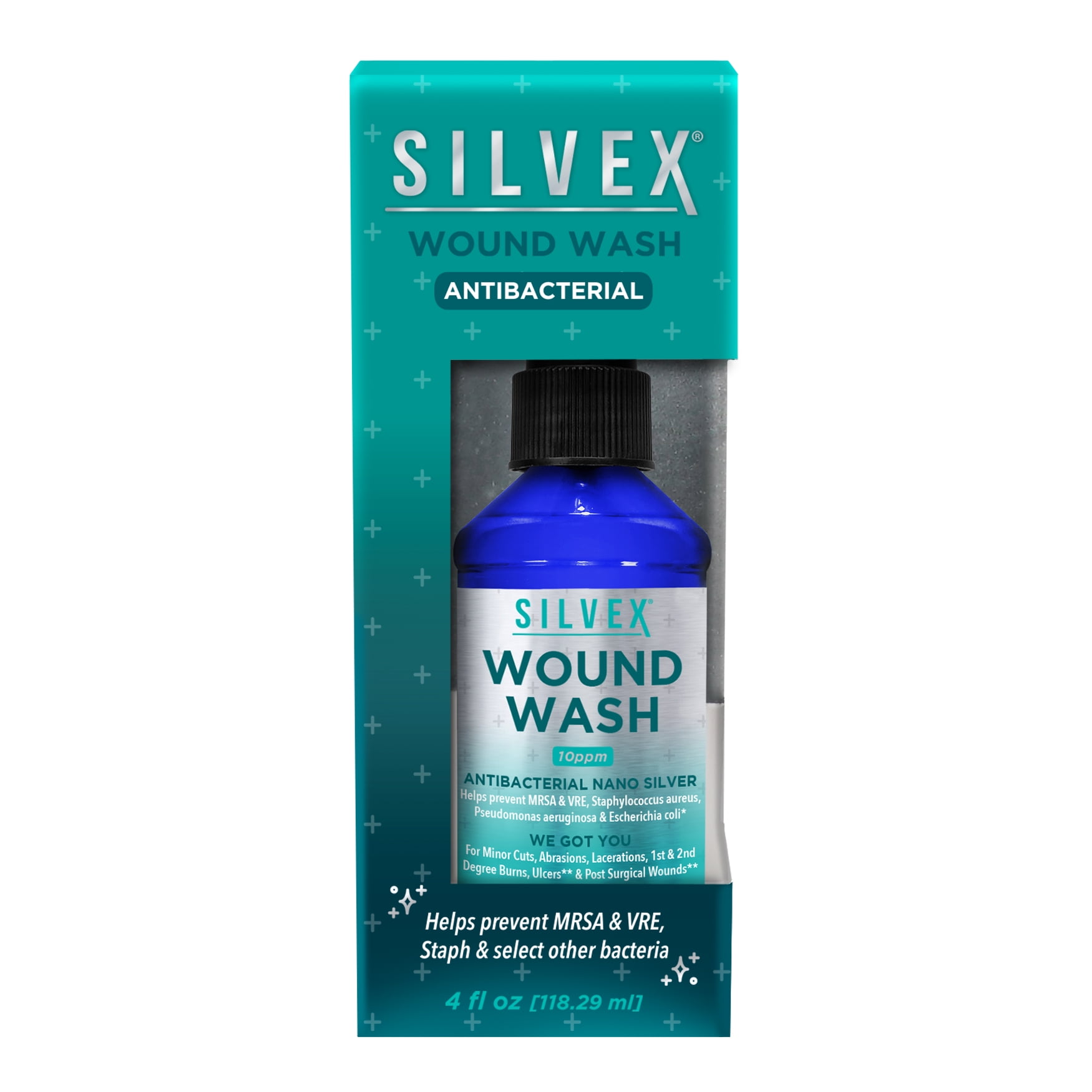 Be Smart Get Prepared Antimicrobial Silvex Wound Wash 4oz - Minor Cut, Abrasion,1st Degree Burn