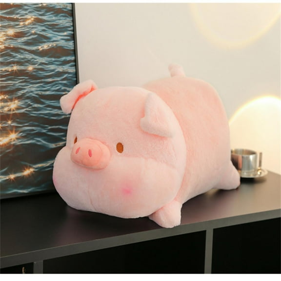 Gallickan Cute Pink Pig Plush, Pink Pig Stuffed Animal Pillow, Super Soft Cartoon Hugging Toy Gifts for Bedding, Kids Sleeping Kawaii Pillow, 13.7 inch, Pink