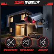 Stalwart Dummy Fake Security Camera Decoy with Red Flashing LED and Adjustable Mount