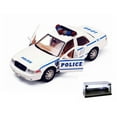 thumbnail image 1 of Diecast Car w/LED Display Case - 2010 Ford Crown Victoria Police Interceptor, White - Motor Max 76482WHW - 1/24 Scale Diecast Model Toy Car, 1 of 3