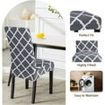 thumbnail image 5 of Dining Room Chair Covers Set of 8, Stretch Geometric Parsons Chair Slipcovers Spandex Removable Washable Kitchen Chair Protector Cover for Dining Room, Hotel, Ceremony (Gray+White), 5 of 6