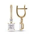 thumbnail image 3 of IGI Certified 1.50 Ct Princess Cut Diamond Drop Earrings – 18K Yellow Gold | Women's Earrings, 3 of 4