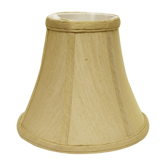8"W Fabric Slant Bell Softback Lampshade with Bulb Clip in Tan