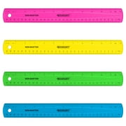 (200 pack) Westcott Shatterproof 12" Ruler, Translucent Assorted Colors 12pk