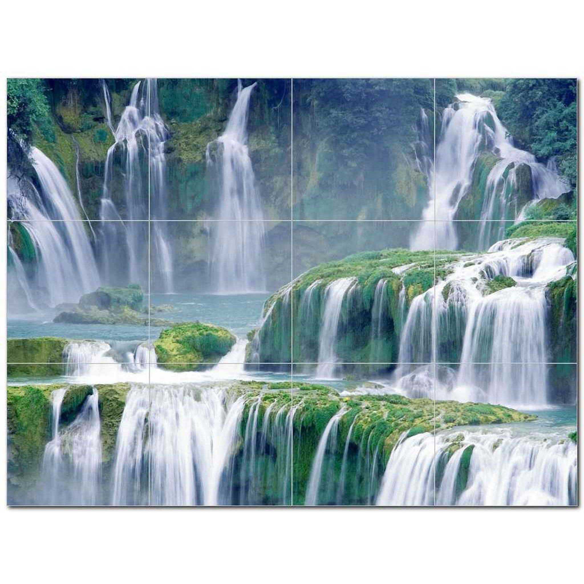 Waterfall Photo Ceramic Tile Mural Kitchen Backsplash Bathroom Shower