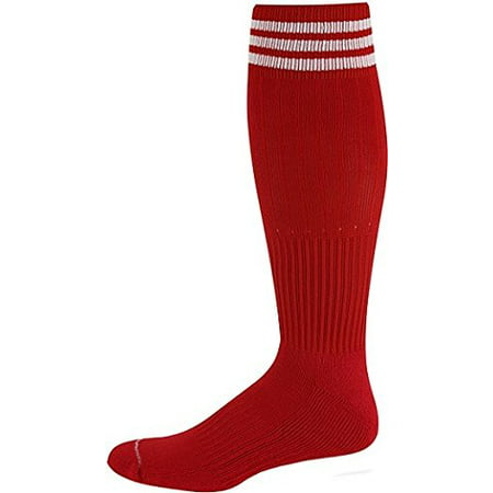 New Euro 3 Stripe Soccer Socks Keep Feet Dry 4 Colors Fits Sizes 4.5-8.5, Fits U.S. Shoe Size: 4 1/2 - 8 1/2 By