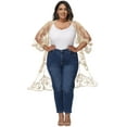 thumbnail image 6 of Women's Plus Size Kimono Floral Lace Cardigan Beach Cover Up Swimsuit, 6 of 7