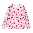 thumbnail image 6 of Girls Pink Heart Print Pullover Sweatshirt - Soft Stretch Crew Neck Long Sleeve for Kidss & Pre-Teens (2-14 Years),Size 11-12 T, 6 of 8