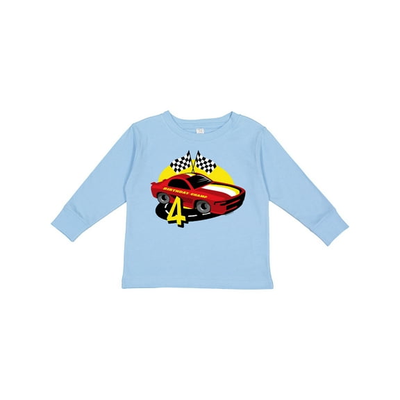 Inktastic Race Car 4th Birthday Boys Long Sleeve Toddler T-Shirt