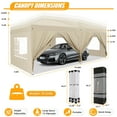 thumbnail image 4 of COBIZI 10x20 Pop-up Canopy Tent for Parties, Easy up Party Tent Waterproof Canopy Tent with Sidewalls, Outdoor Event Tent for Wedding, Backyard, with Center Lock, Sandbags,Top Reinforced,khaki, 4 of 9