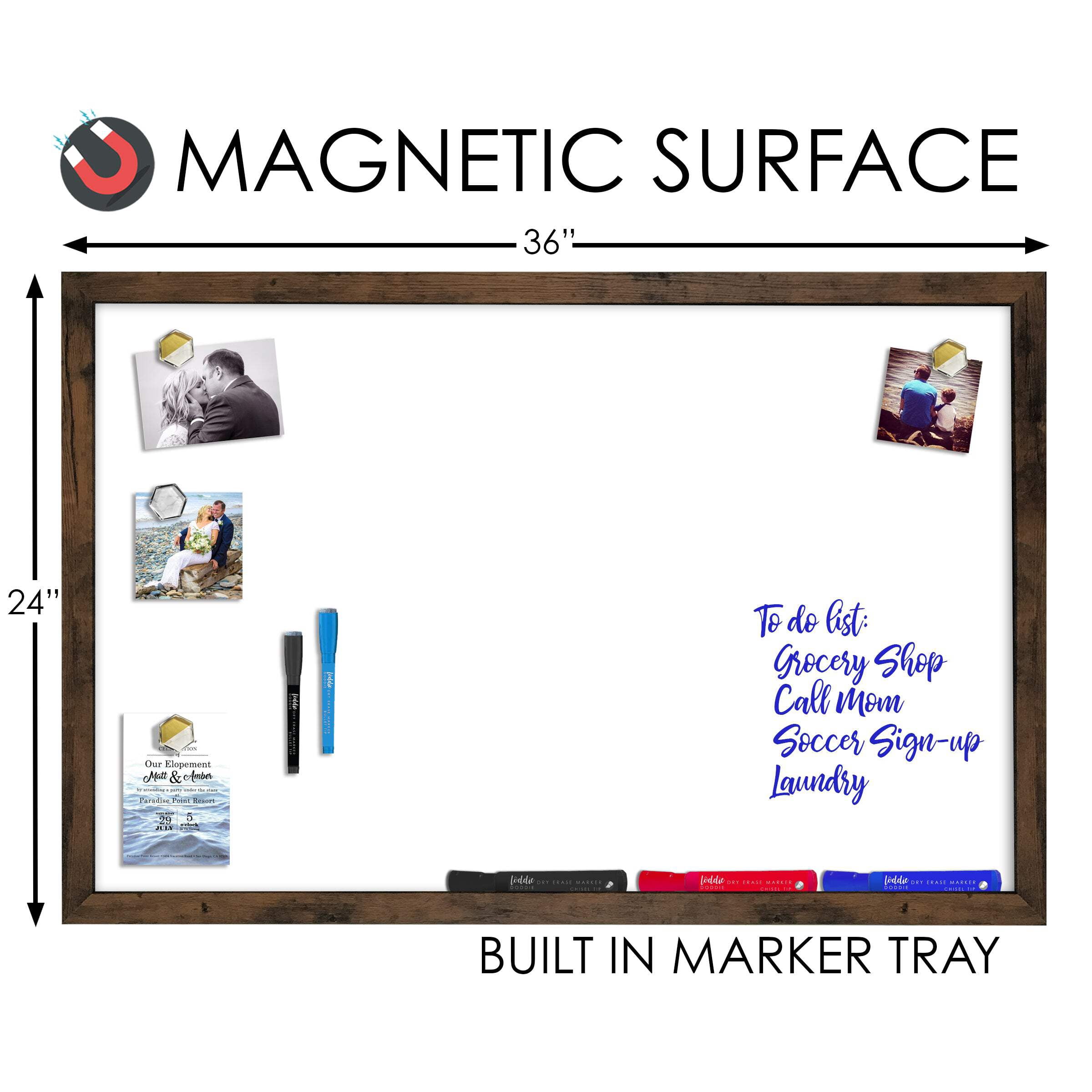 24x36 Rustic Framed Magnetic Dry Erase Board