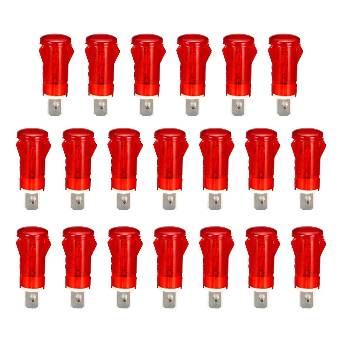 Neon Indicator Lights 220V, Dash Bulbs MDX11A Red 10mm 2/5" PushIn