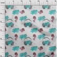 thumbnail image 2 of oneOone Silk Tabby Turquoise Green Fabric Direction Compass Bag & Headphone Travel Dress Material Fabric Print Fabric By The Yard 42 Inch Wide, 2 of 4