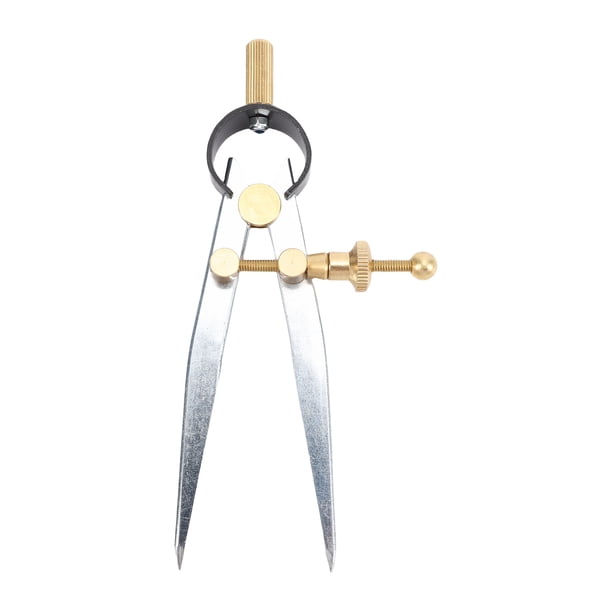 Pinza Divisora de Ala De Resorte Ajustable Con Cerradura De 4 Pulgadas, Brújula De Cuero De Acero, Herramienta De Brújula De Dibujo Para Carpintería, Metalurgia, Dibujo