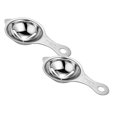 thumbnail image 1 of Oleegame 2PC Stainless Steel Egg Seperator Divider Egg White Yolk Sifting Filter Holder Tools Kitchen Accessory Silver, 1 of 9