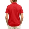 thumbnail image 3 of JULMCOMO Boys Polo Shirts Collared Short Sleeve Split Hem Tennis Golf Shirts Kids Casual School Uniform Tees with Chest Pocket Red 12-13Y, 3 of 3