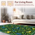 thumbnail image 2 of Flatwoven High Traffic Area Rug, Artful Butterfly Botanical Arrangement, Non Slip, Stain Resistant, Washable Area Rugs for Living Room, Bedroom(Green, 4X6), 2 of 8