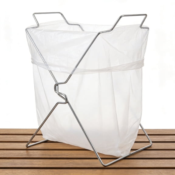 COMPUKAS Set of 2 Heavy Duty Steel Trash Bag Holders for Camping, Kitchen, and Outdoor Use