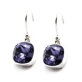 thumbnail image 4 of Aretes Zvezda Cushion color Tanzanite plata .925 gancho Zvezda ZAR-CSH12-TAN-G, 4 of 4