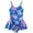 B, variant on Girls Swimsuit One Piece Colorful Floral Skirted Bathing Suit Cute Swimwear for Kids 4-12 Years