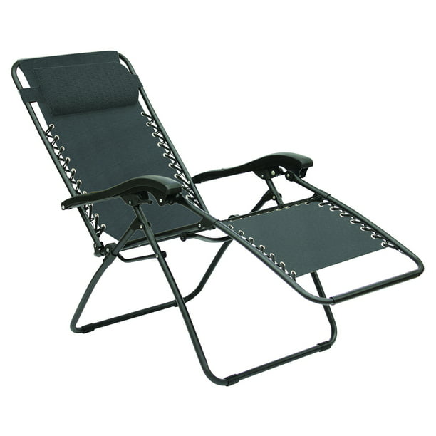 Black Steel Relaxer Chair Gray, Black Zero Gravity Outdoor Relaxer Chairs