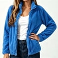 thumbnail image 4 of KICILVS Womens Fuzzy Sherpa Fleece Jacket Zip Up Stand Collar Soft Lightweight Winter Outerwear Warm Cozy Coat, 4 of 6