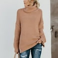 thumbnail image 3 of Babysbule Sweaters for Women Women's Casual Solid Color Casual Thick Line Long Sleeve Turtleneck Sweater, 3 of 5
