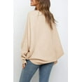 thumbnail image 2 of Women's Oversized Crewneck Sweater Batwing Puff Long Sleeve Cable Slouchy Pullover Jumper Tops, 2 of 4