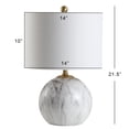 thumbnail image 3 of JONATHAN Y Luna 21.5" Faux Marble Resin LED Table Lamp, White/Brass Gold, JYL1064A, 3 of 7